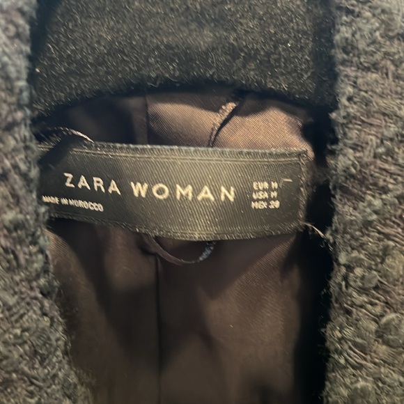 ๐ Zara Black Tweed Frayed Blazer S ๐ - Picture 9 of 11